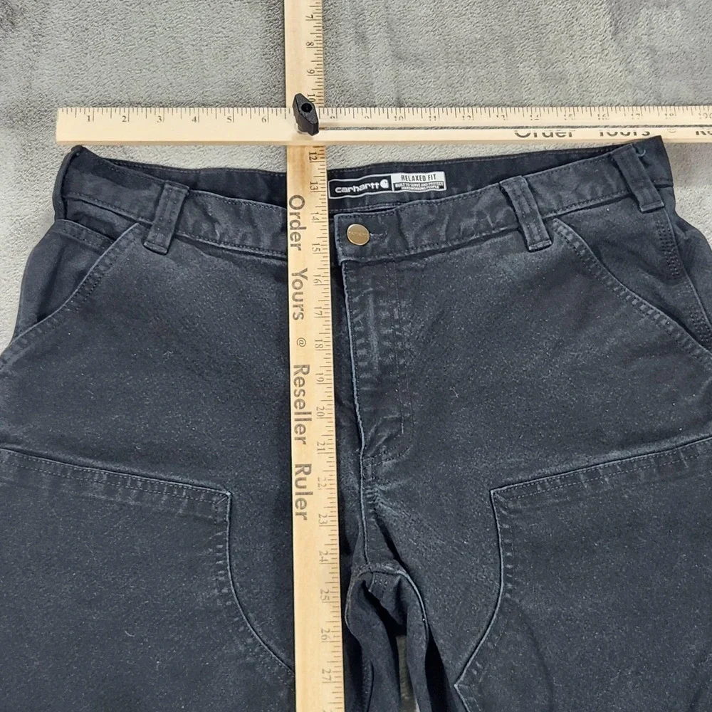 Carhartt Rugged Flex Pants Mens 36x32 Black Relaxed Duck Double Front Carpenter